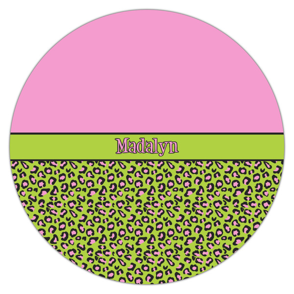 Pink & Lime Green Leopard Drink Topper - Large - Single