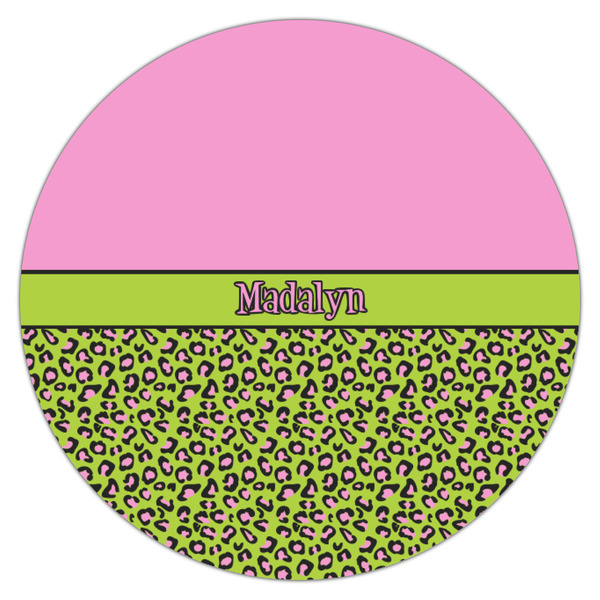 Pink & Lime Green Leopard Drink Topper - Small - Single