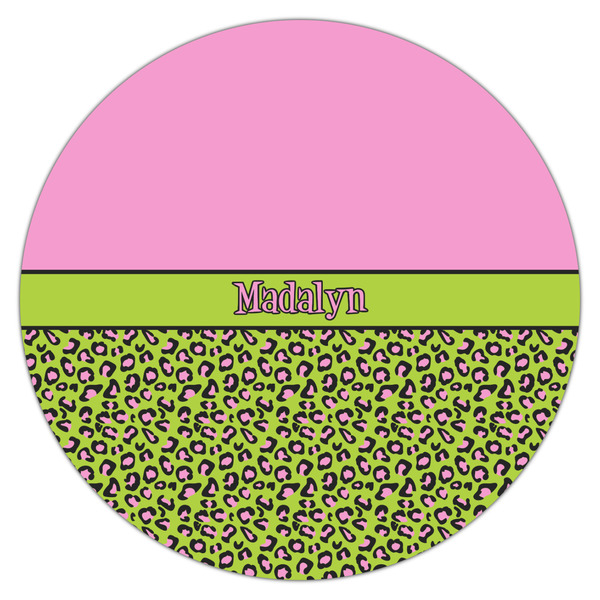 Pink & Lime Green Leopard Drink Topper - XLarge - Single