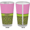 Pink & Lime Green Leopard Pint Glass - Full Color - Front & Back Views