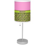 Pink & Lime Green Leopard 7" Drum Lamp with Shade Linen (Personalized)