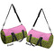 Pink & Lime Green Leopard Duffle bag large front and back sides