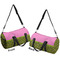 Pink & Lime Green Leopard Duffle bag small front and back sides