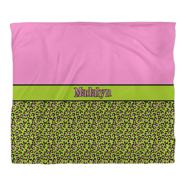 Pink & Lime Green Leopard Duvet Cover - King - Front