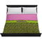 Pink & Lime Green Leopard Duvet Cover - King - On Bed - No Prop