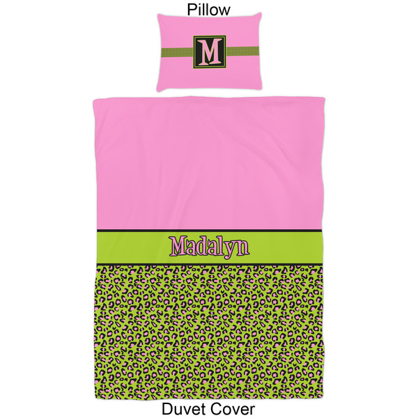 Pink & Lime Green Leopard Duvet Cover Set - Twin - Approval