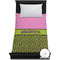 Pink & Lime Green Leopard Duvet Cover - Twin XL (Personalized)