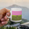 Pink & Lime Green Leopard Espresso Cup - 3oz LIFESTYLE (new hand)