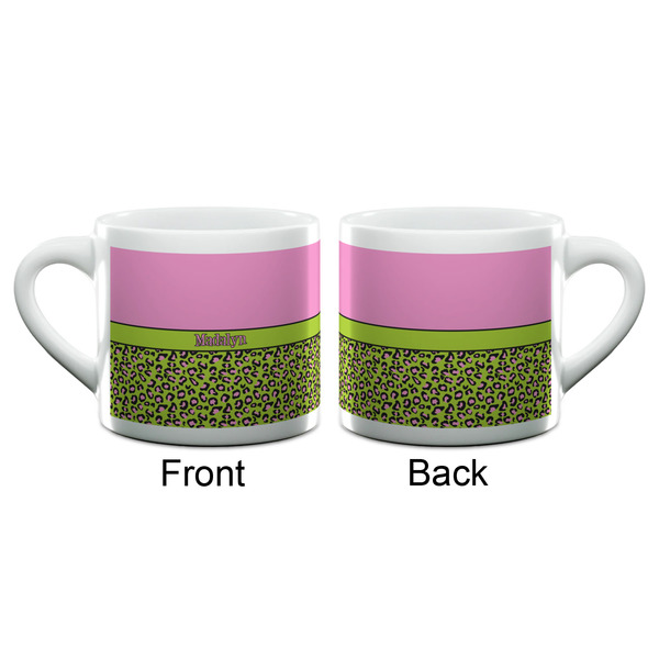 Pink & Lime Green Leopard Espresso Cup - 6oz (Double Shot) (APPROVAL)