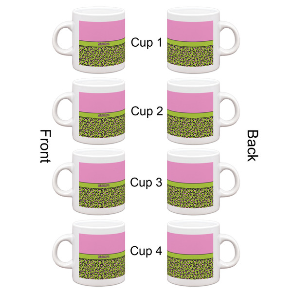 Pink & Lime Green Leopard Espresso Cup Set of 4 - Apvl