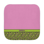 Pink & Lime Green Leopard Face Towel (Personalized)