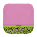 Pink & Lime Green Leopard Face Towel (Personalized)