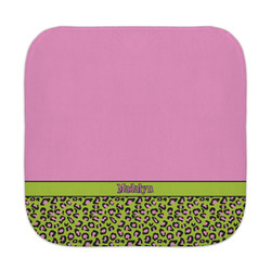Pink & Lime Green Leopard Face Towel (Personalized)