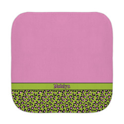 Pink & Lime Green Leopard Face Towel (Personalized)