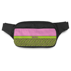 Pink & Lime Green Leopard Fanny Pack - Modern Style (Personalized)