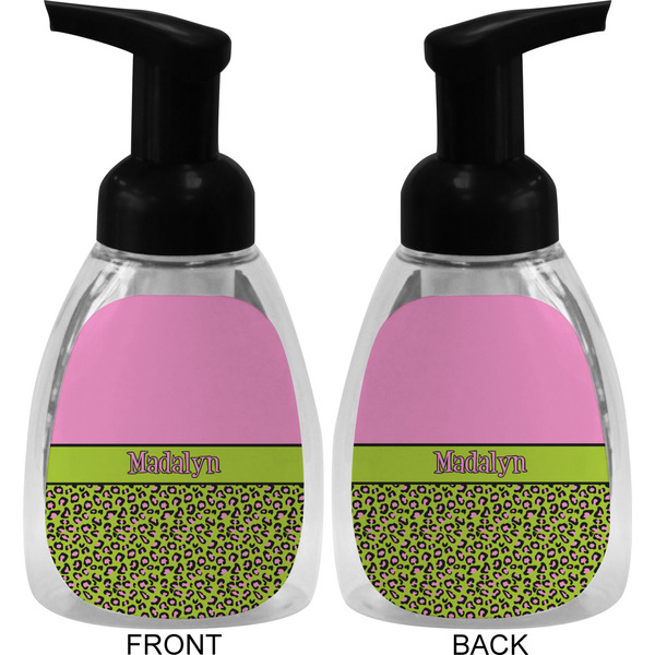 Pink & Lime Green Leopard Foam Soap Bottle (Front & Back)