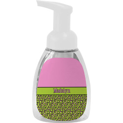 Pink & Lime Green Leopard Foam Soap Bottle - White (Personalized)
