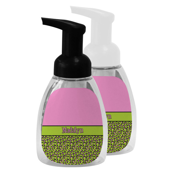Pink & Lime Green Leopard Foam Soap Bottles - Main
