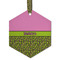 Pink & Lime Green Leopard Frosted Glass Ornament - Hexagon