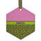 Pink & Lime Green Leopard Flat Glass Ornament - Hexagon w/ Name or Text