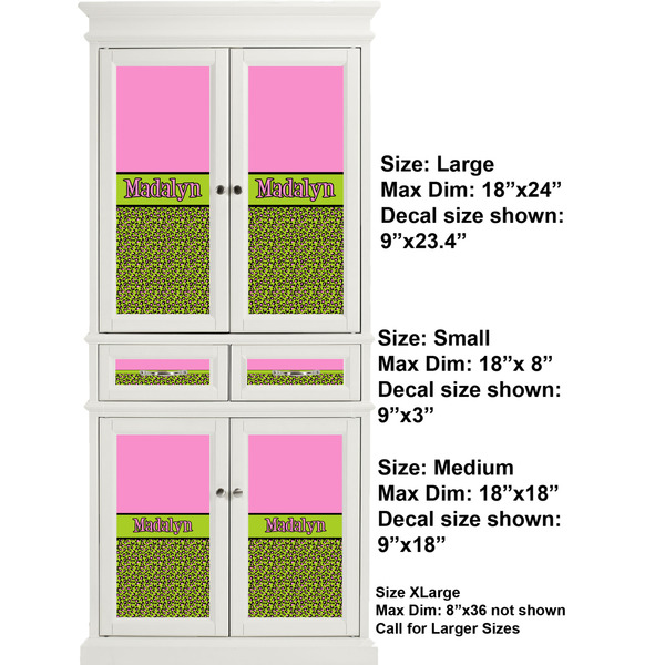 Pink & Lime Green Leopard Full Cabinet (Show Sizes)