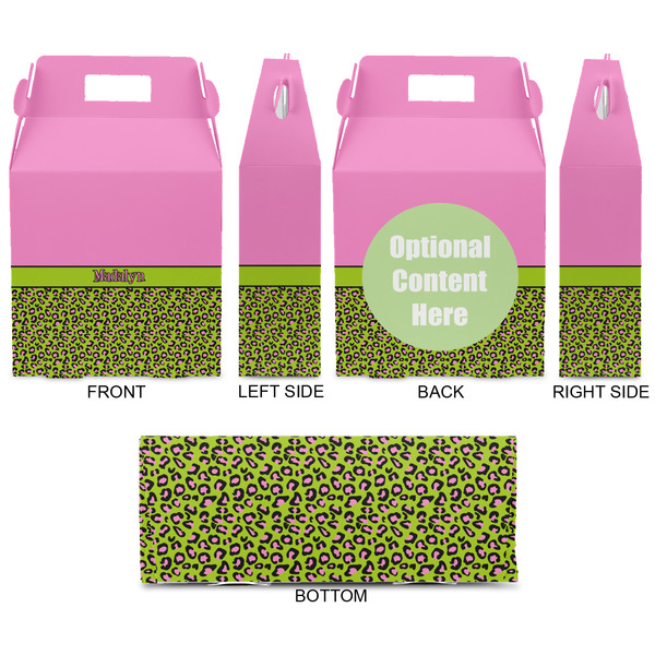 Pink & Lime Green Leopard Gable Favor Box - Approval