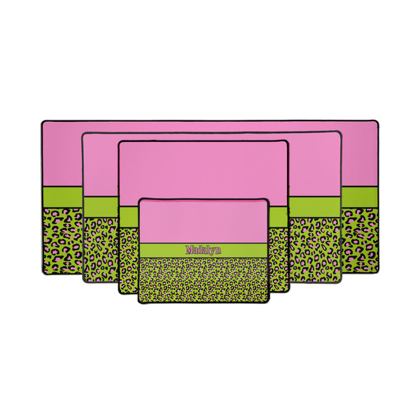 Pink & Lime Green Leopard Gaming Mats - PARENT/MAIN