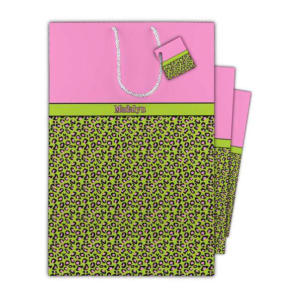 Pink & Lime Green Leopard Gift Bags - Parent/Main