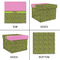Pink & Lime Green Leopard Gift Boxes with Lid - Canvas Wrapped - Small - Approval