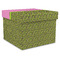 Pink & Lime Green Leopard Gift Boxes with Lid - Canvas Wrapped - X-Large - Front/Main