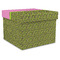 Pink & Lime Green Leopard Gift Box with Lid - Canvas Wrapped - X-Large (Personalized)