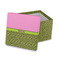 Pink & Lime Green Leopard Gift Box with Lid - Canvas Wrapped (Personalized)