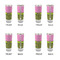 Pink & Lime Green Leopard Glass Shot Glass - 2 oz - Set of 4 - APPROVAL