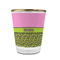 Pink & Lime Green Leopard Glass Shot Glass - With gold rim - FRONT