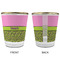 Pink & Lime Green Leopard Glass Shot Glass - with gold rim - APPROVAL