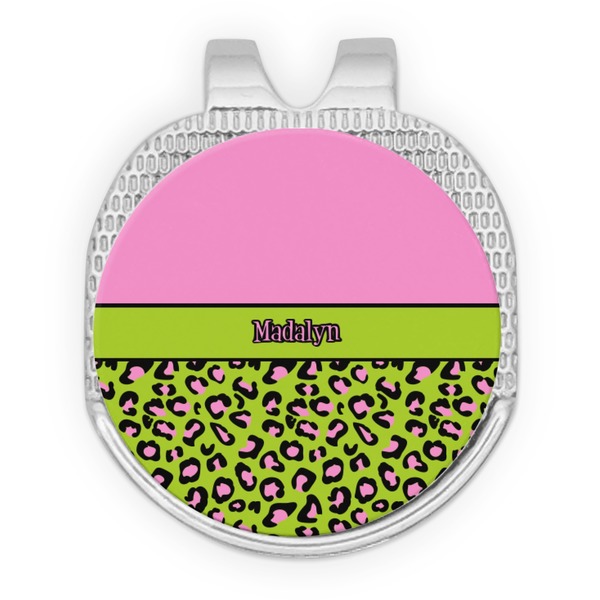 Pink & Lime Green Leopard Golf Ball Hat Marker Hat Clip