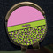 Pink & Lime Green Leopard Golf Ball Marker Hat Clip - Gold - Close Up