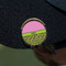 Pink & Lime Green Leopard Golf Ball Marker Hat Clip - Gold - On Hat