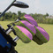 Pink & Lime Green Leopard Golf Club Cover - Set of 9 - On Clubs