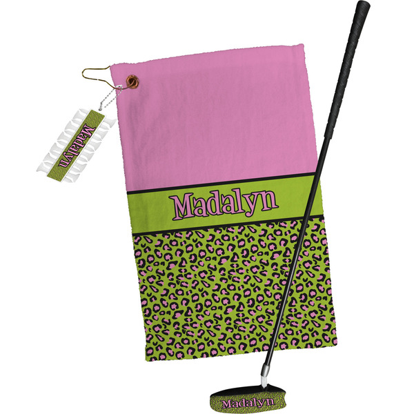 Pink & Lime Green Leopard Golf Gift Kit (Full Print)