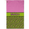 Pink & Lime Green Leopard Golf Towel - Poly-Cotton Blend - Small w/ Name or Text