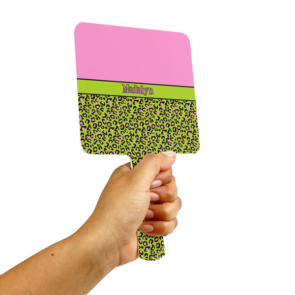 Pink & Lime Green Leopard Hand Mirrors - Alt View