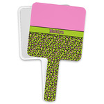 Pink & Lime Green Leopard Hand Mirror (Personalized)