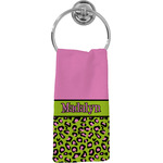 Pink & Lime Green Leopard Hand Towel - Full Print (Personalized)