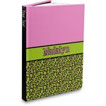 Pink & Lime Green Leopard Hardbound Journal - 5.75" x 8" (Personalized)