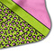Pink & Lime Green Leopard Hooded Baby Towel- Detail Corner