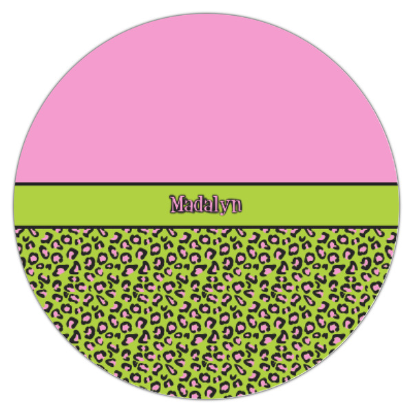 Pink & Lime Green Leopard Icing Circle - XSmall - Single