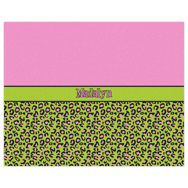 Pink & Lime Green Leopard Indoor / Outdoor Rug - 8'x10' - Front Flat