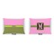 Pink & Lime Green Leopard  Indoor Rectangular Burlap Pillow (Front and Back)