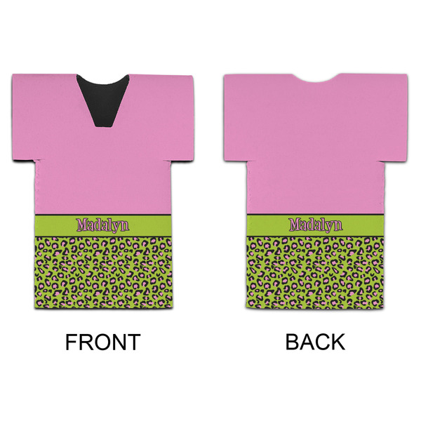 Pink & Lime Green Leopard Jersey Bottle Cooler - APPROVAL